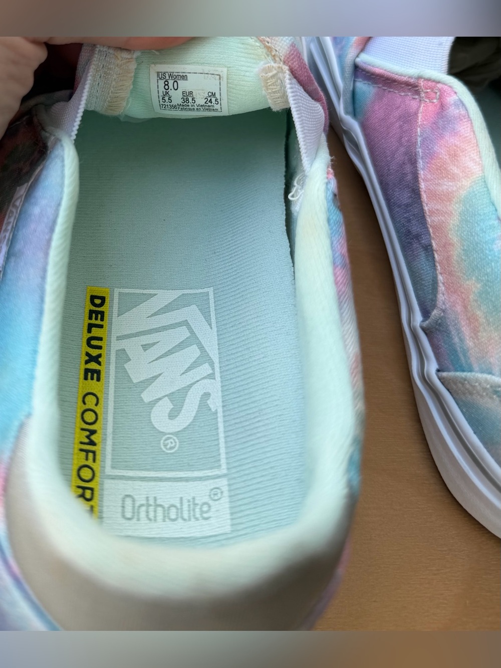 Vans Pastel Tie Dye Slip On Sneakers Unisex Hippie Y2K Skate Deluxe Comfort 8W 6 - Picture 8 of 10